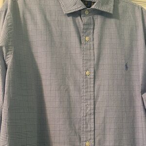 Polo by Ralph Lauren Men's Light Blue Gingham Shirt